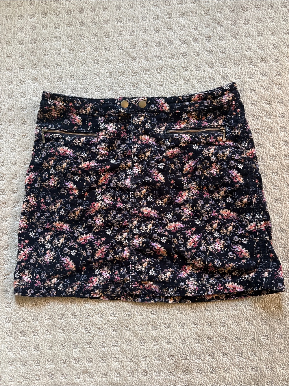 Mossimo Corduroy Floral Mini Skirt Size 4